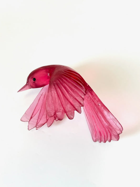Fantail / Pīwakawaka #2 (Wings Down) - Gold Ruby