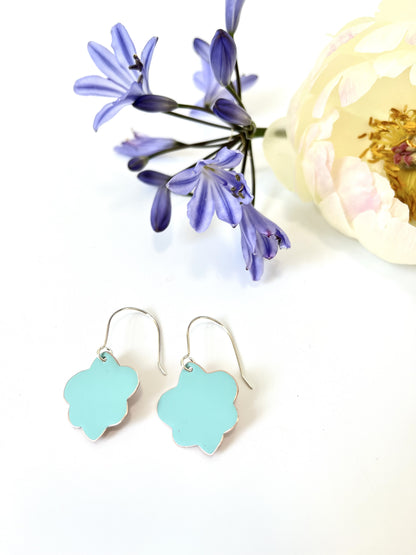 Fleur de Lis Earrings - Light Turquoise