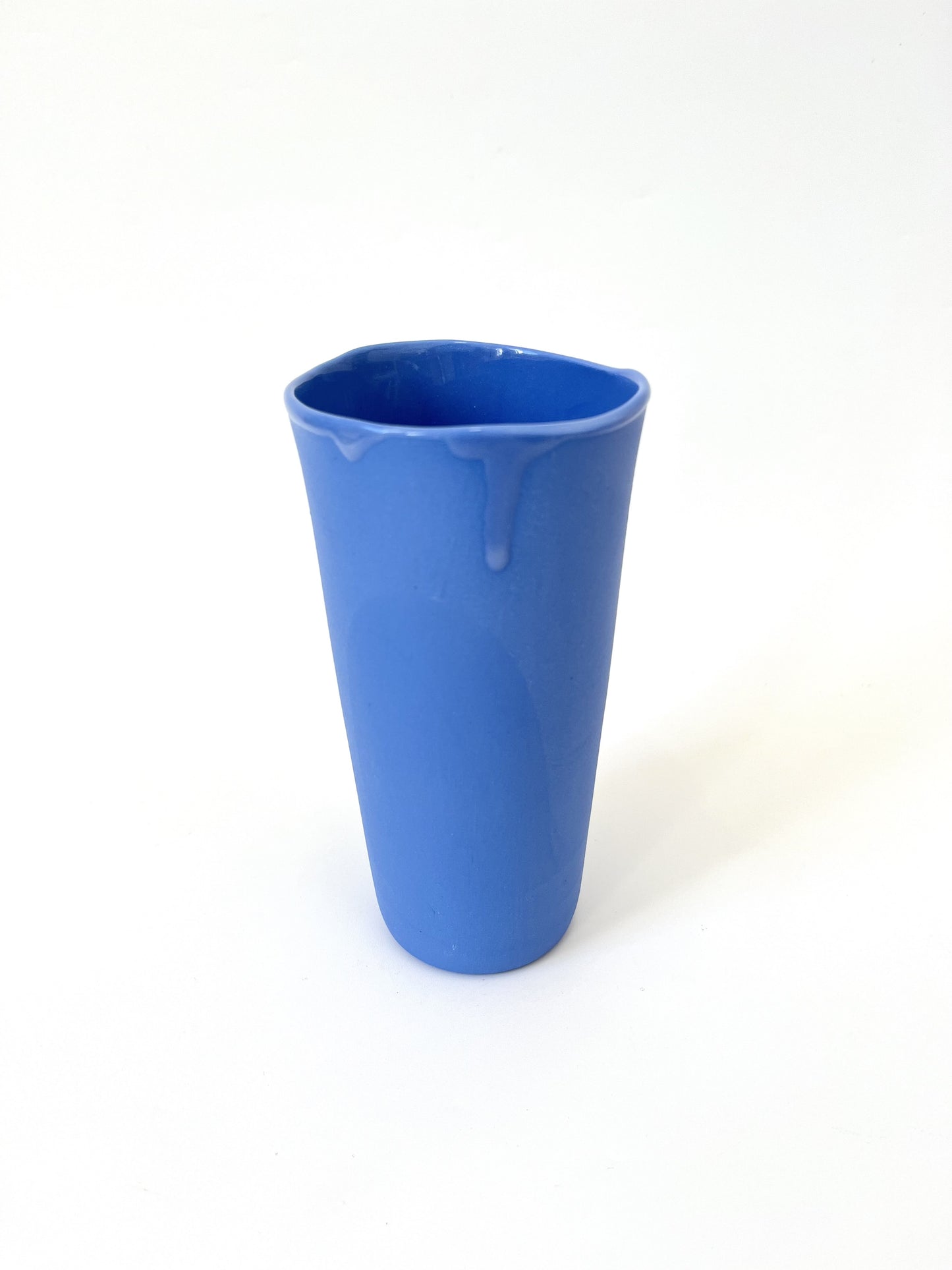 Hydrangea Blue Vessel - One of a Kind Ceramic - Tall 8 x 15cm