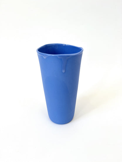 Hydrangea Blue Vessel - One of a Kind Ceramic - Tall 8 x 15cm