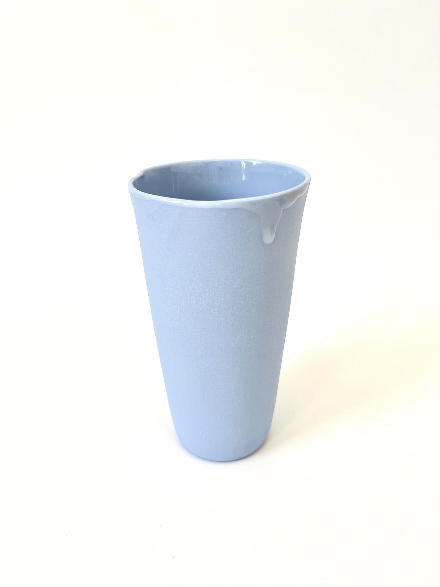 Periwinkle Blue Vessel - One of a Kind Ceramic - Tall 8 x 15cm