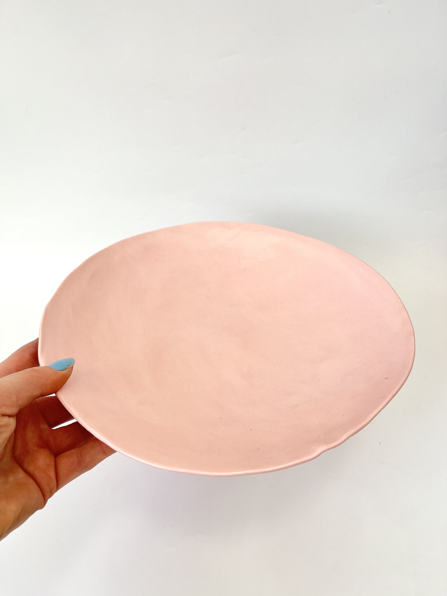 Marshmallow Pink Porcelain Bowl - One of a Kind Ceramic - 27cm