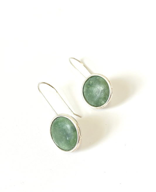 Jade Flat Round Disc Earrings (EA-RO1)
