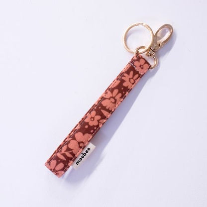 Key Wristlet - Pink & Brown Floral