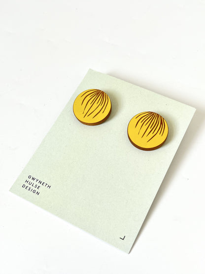 Statement Studs - Yellow