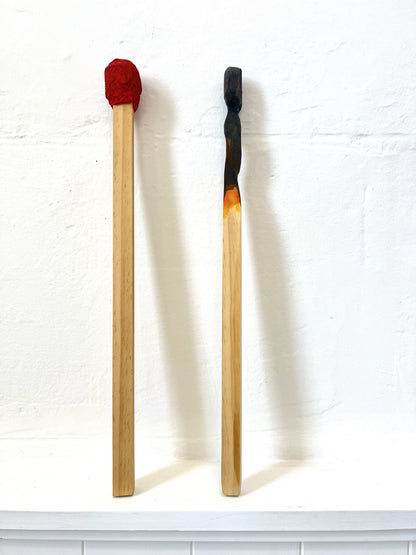 Burnt Matchstick Sculpture - Weeny Pair (22113)