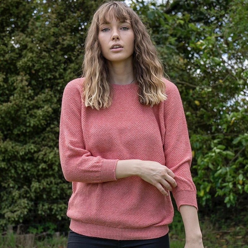 "Penny" Textured Jumper - Coral