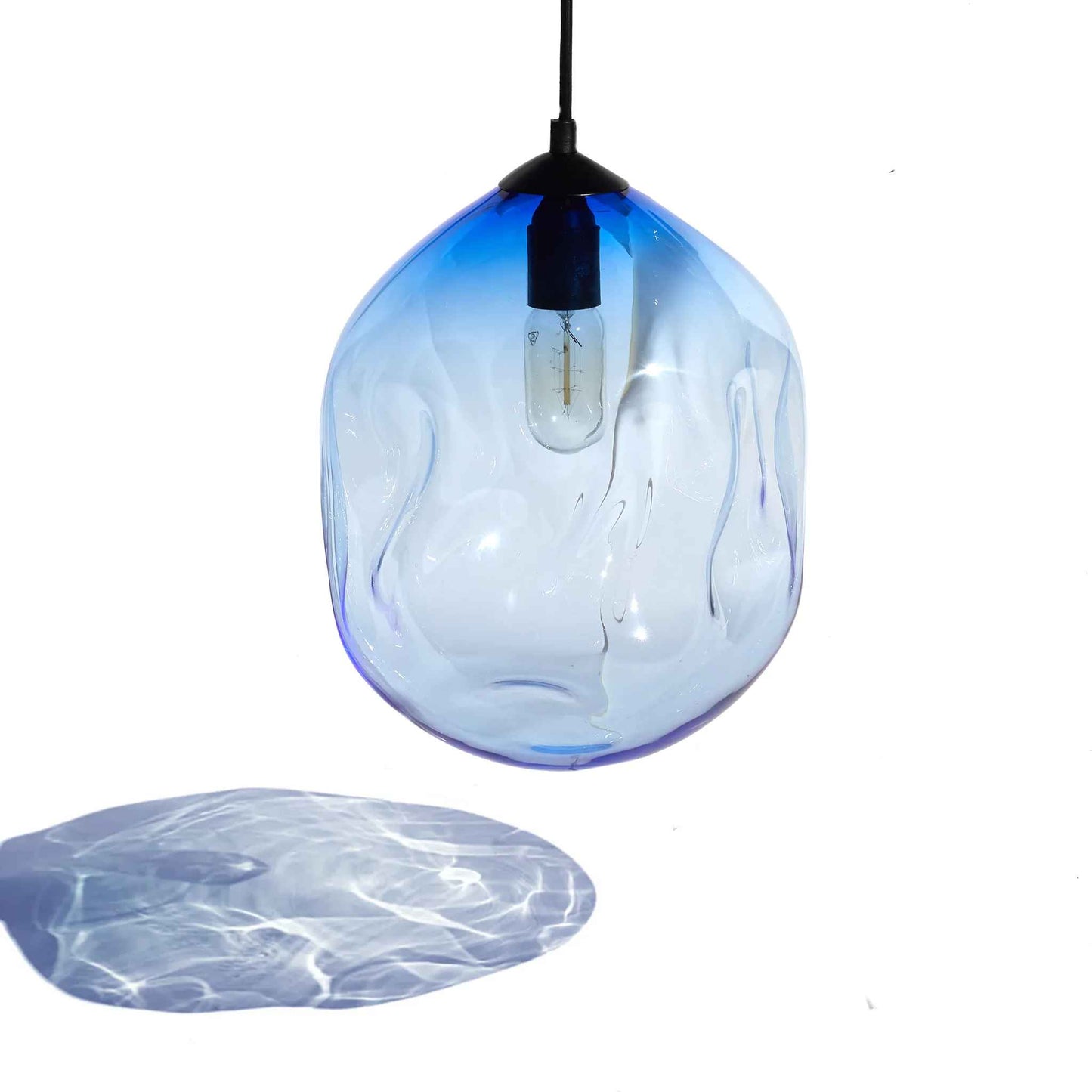 Deflated Lamp / Pendant - Large (33cm) - Cerulean Blue - made to order