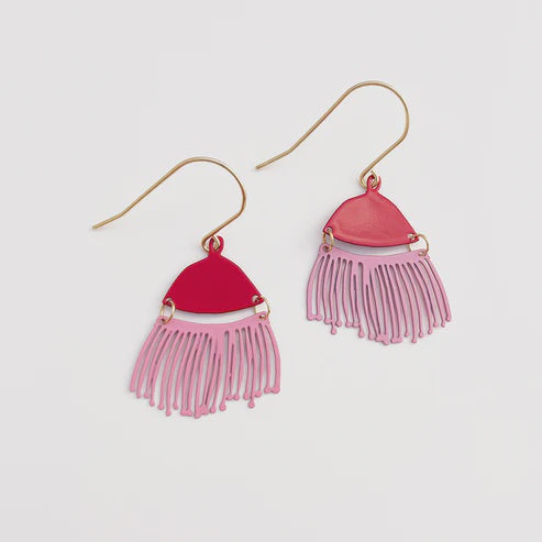 Mini Gum Blossom Earrings in Ruby & Marshmallow