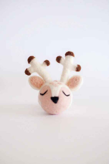 Reindeer Head Decoration - White