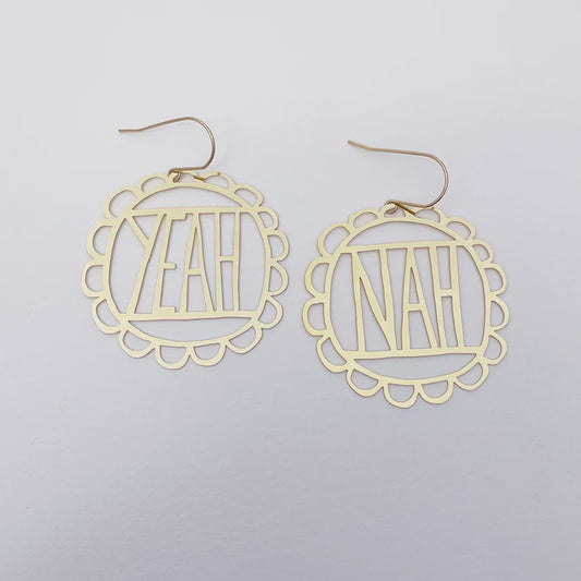 Yeah / Nah Earrings in Gold