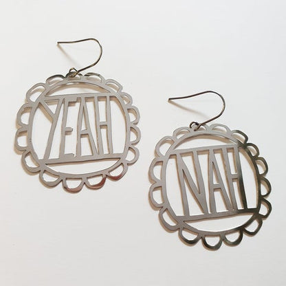 Yeah / Nah Earrings in Silver