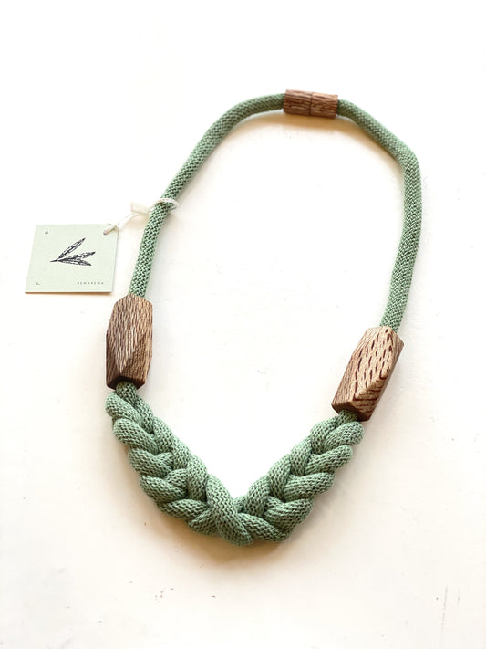 Knitted Necklace - Eucalyptus Green