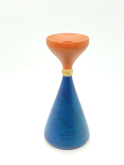 Candle Holder - Tulip Sphere - Orange/Natural/Teal