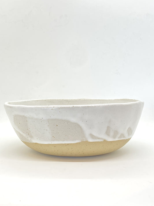 Ceramic Serving Bowl - Natural/White