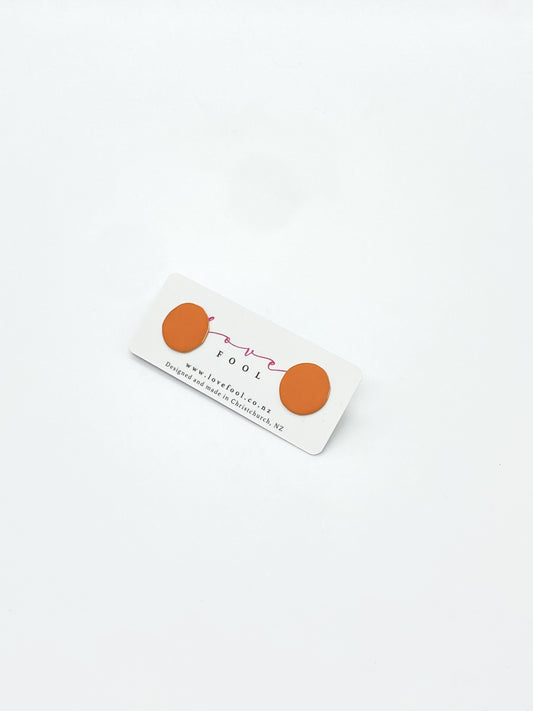 Dot Stud Earrings - Orange