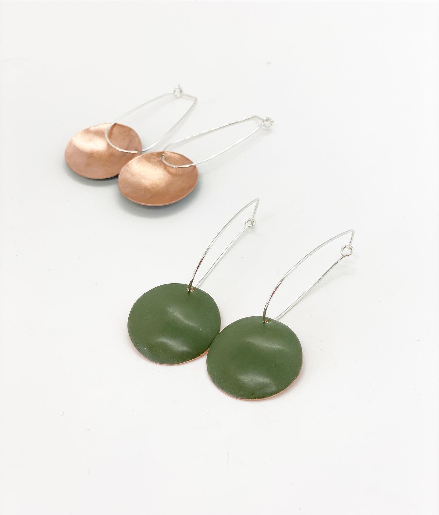 Comet Drop Earrings - Olive