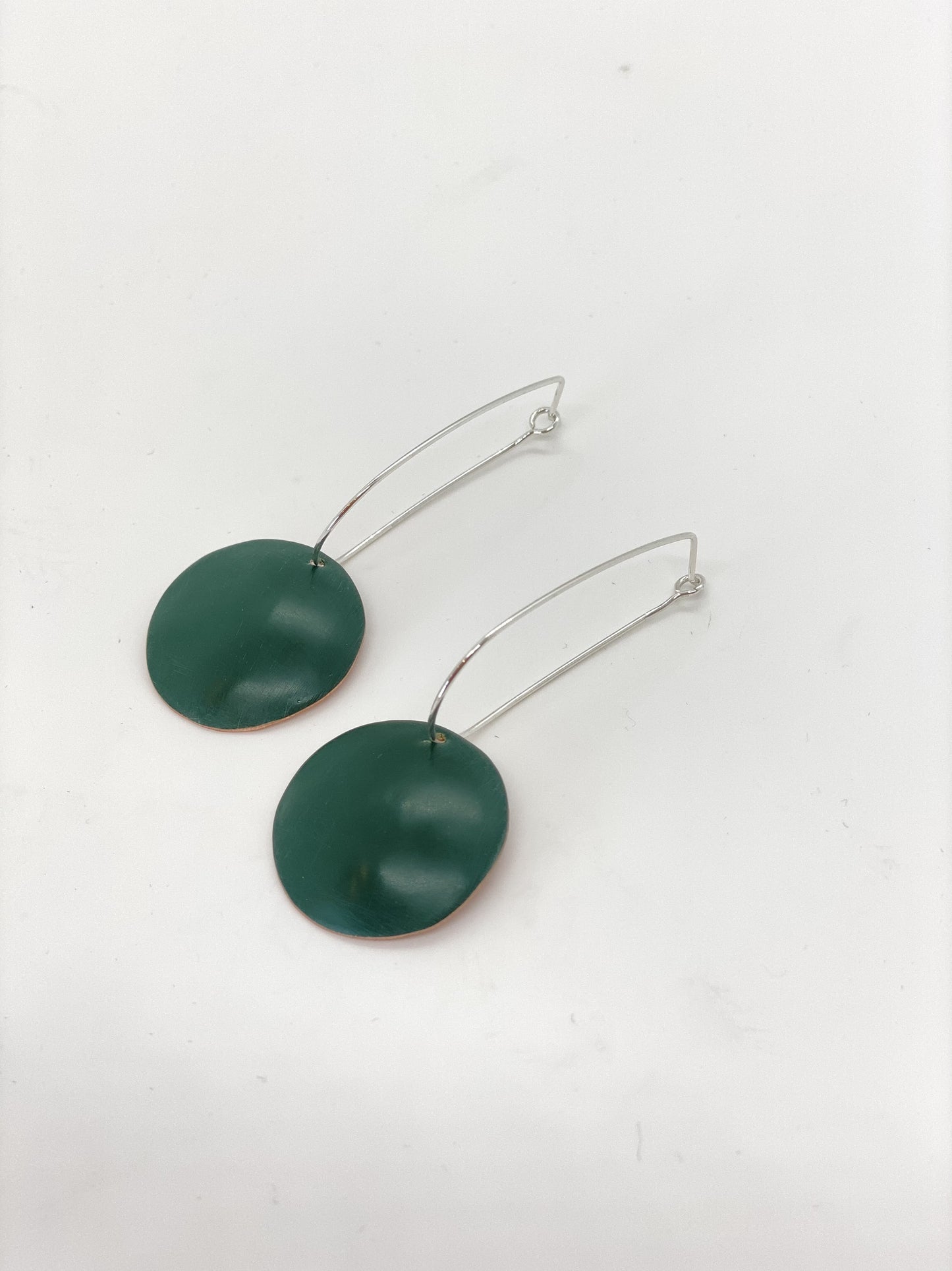 Comet Drop Earrings - Dark Green