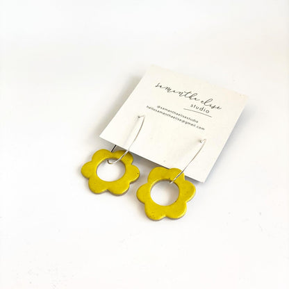 Flower Drops - Citrus - Ceramic & Sterling Silver Earrings