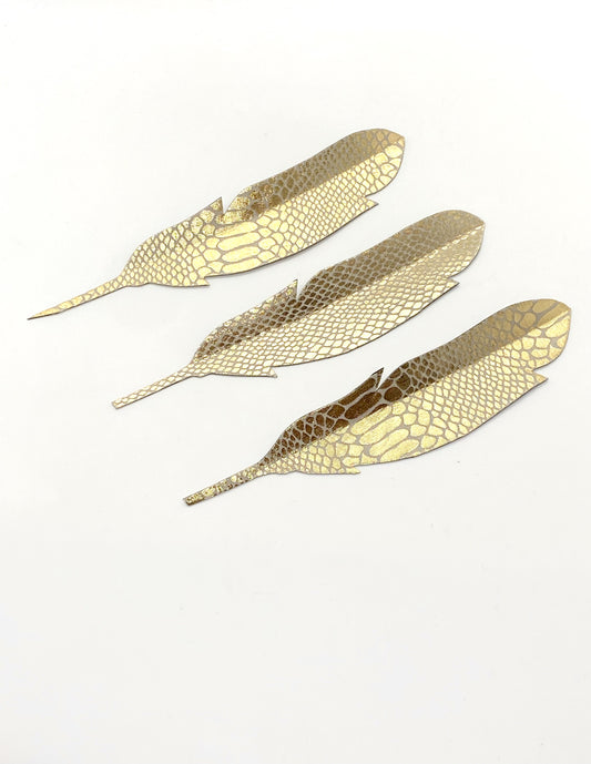 Single Feather Magnet - Golden Speckle