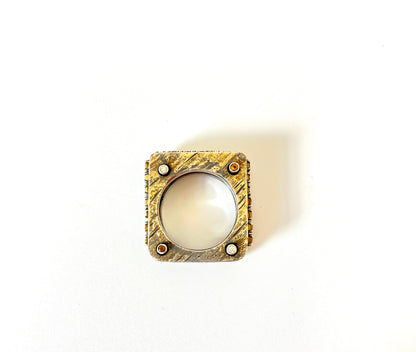 Citrine & Diamond Statement Ring in 18ct Gold & Sterling Silver (CI639)