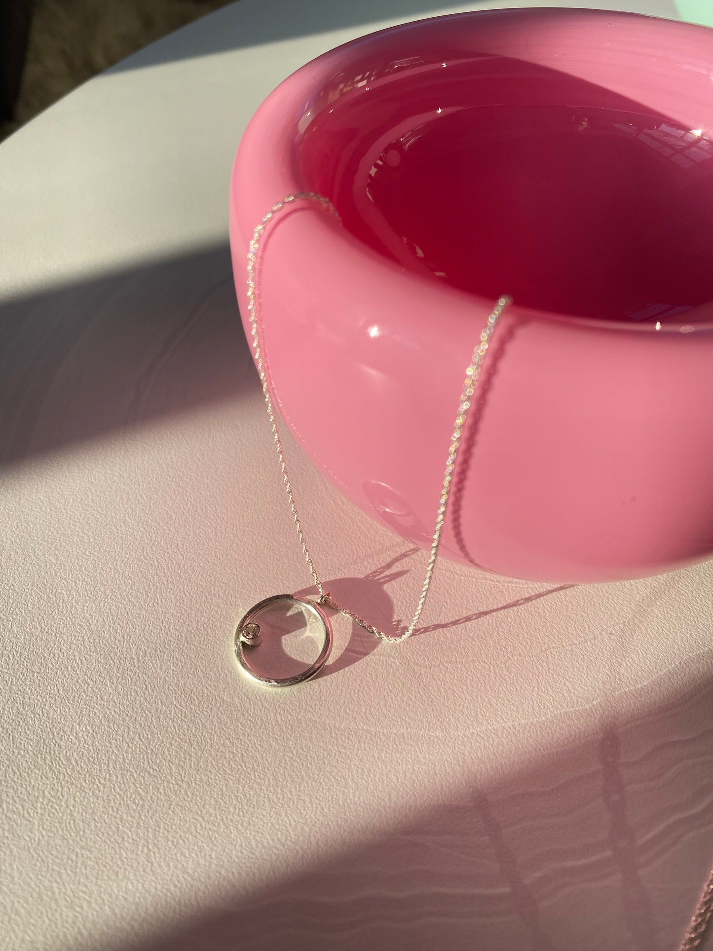 Handblown Glass Mini "Fulvio" Bowl - Hot Pink Opal