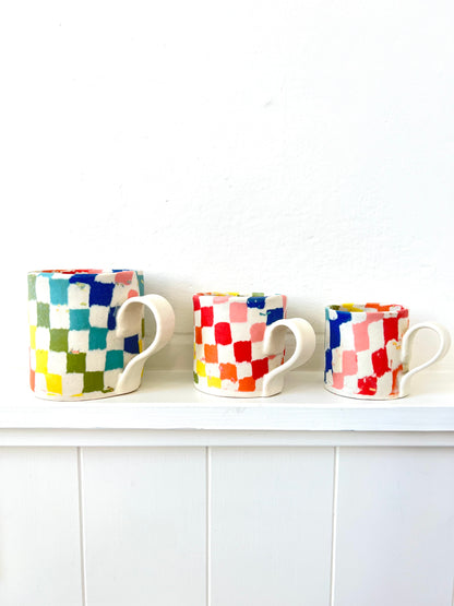 Ceramic Nerikomi Mug - Large - Rainbow Checkers