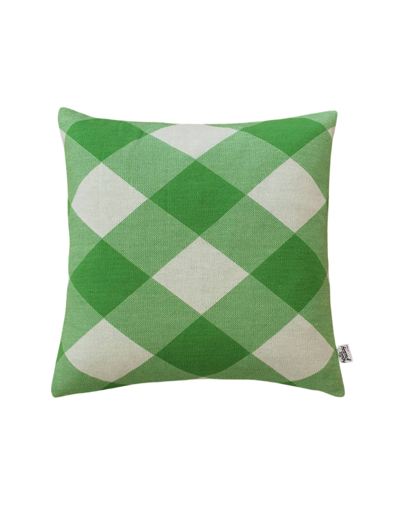 Green check top cushion covers