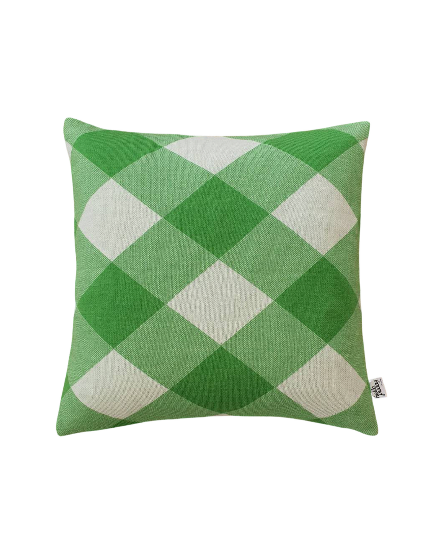 Bright Check Cushion Cover - Green