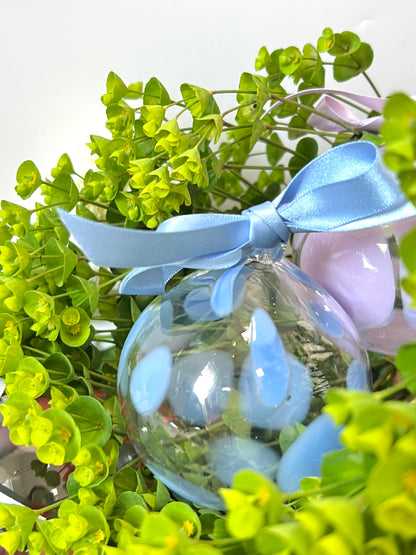 Handblown Glass Christmas Bauble - Baby Blue