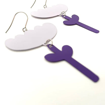 Lilac + Violet Flower Dangle Earrings