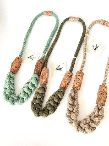 Knitted Necklace - Moss Green