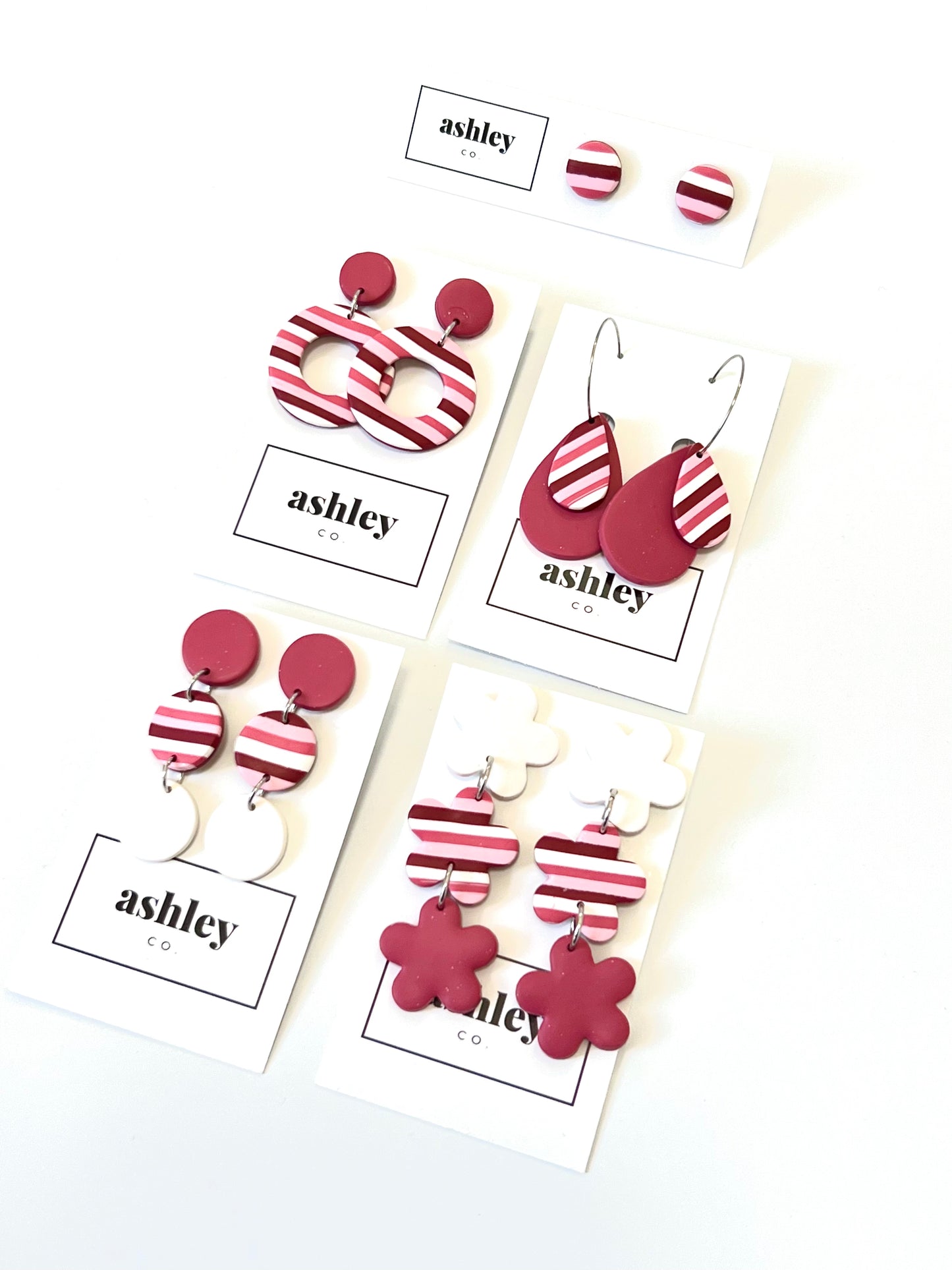 Willow Drops - Circle - Raspberry / Candy Stripes