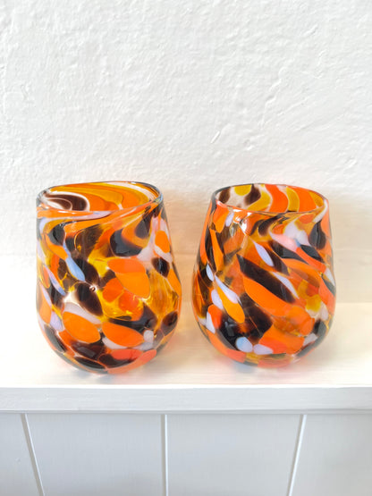 Handblown Glass Tumbler - ‘Retro’ limited edition