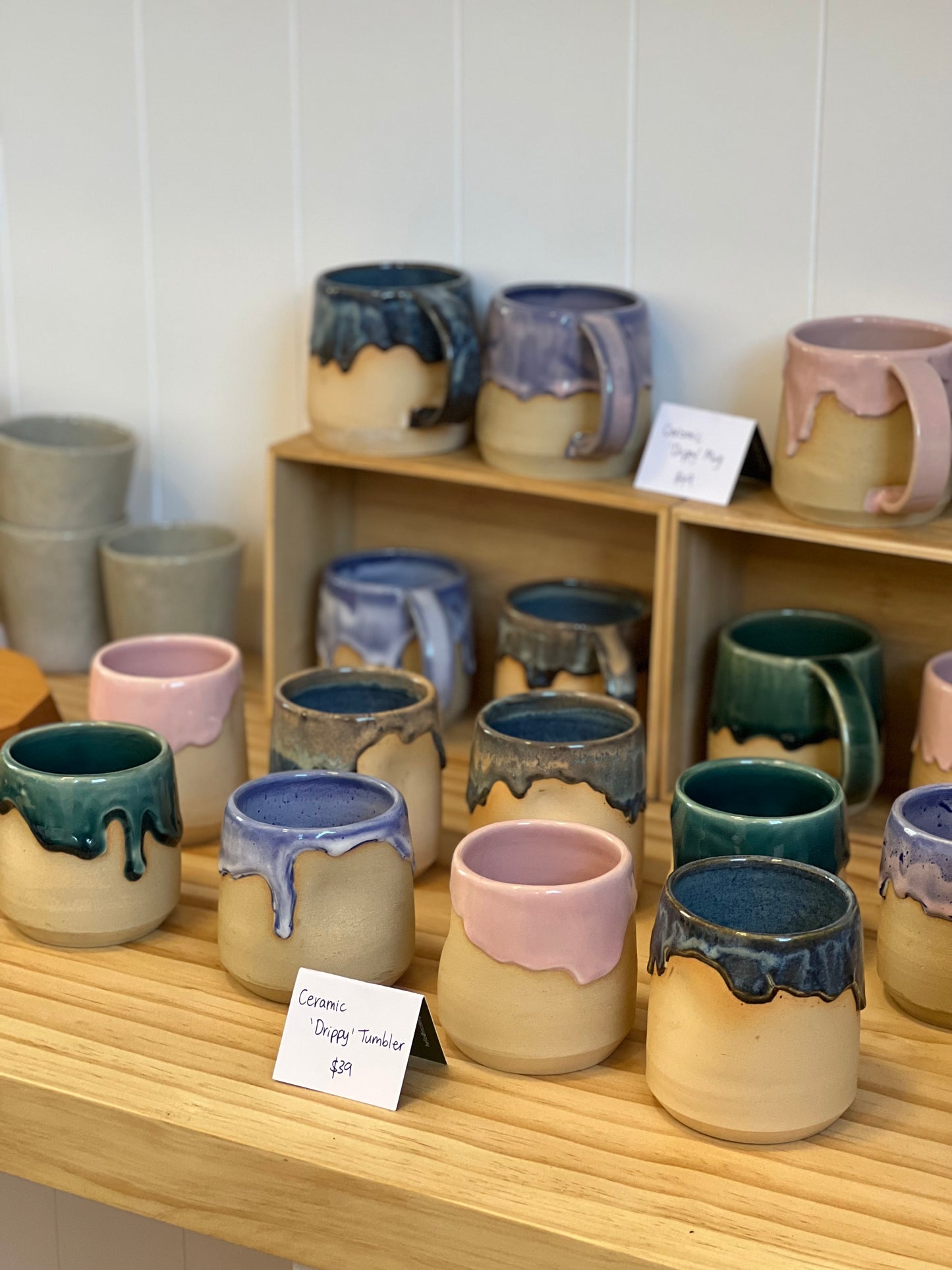 Ceramic "Drippy" Mug - Light Blue