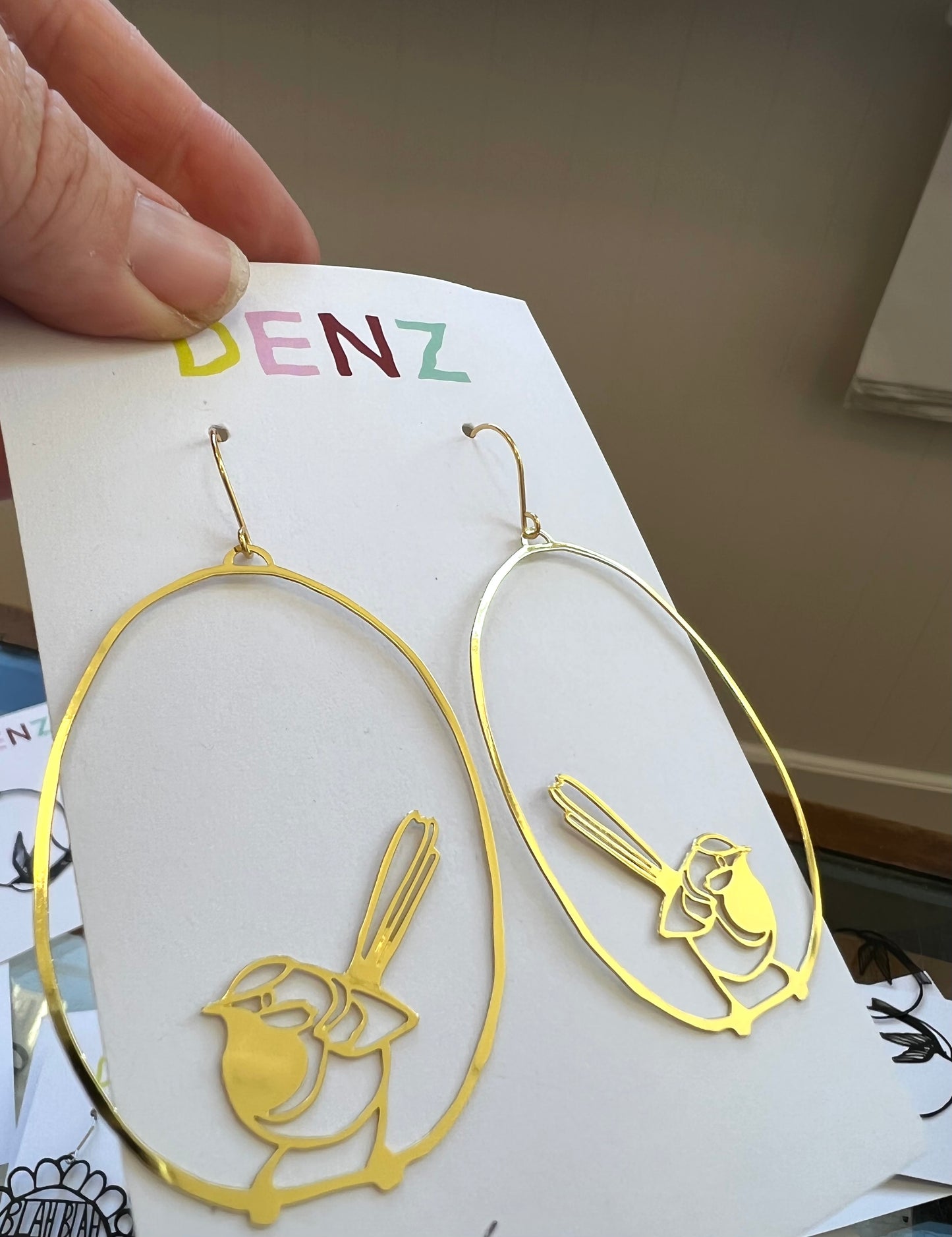 Fantail Earrings in Gold