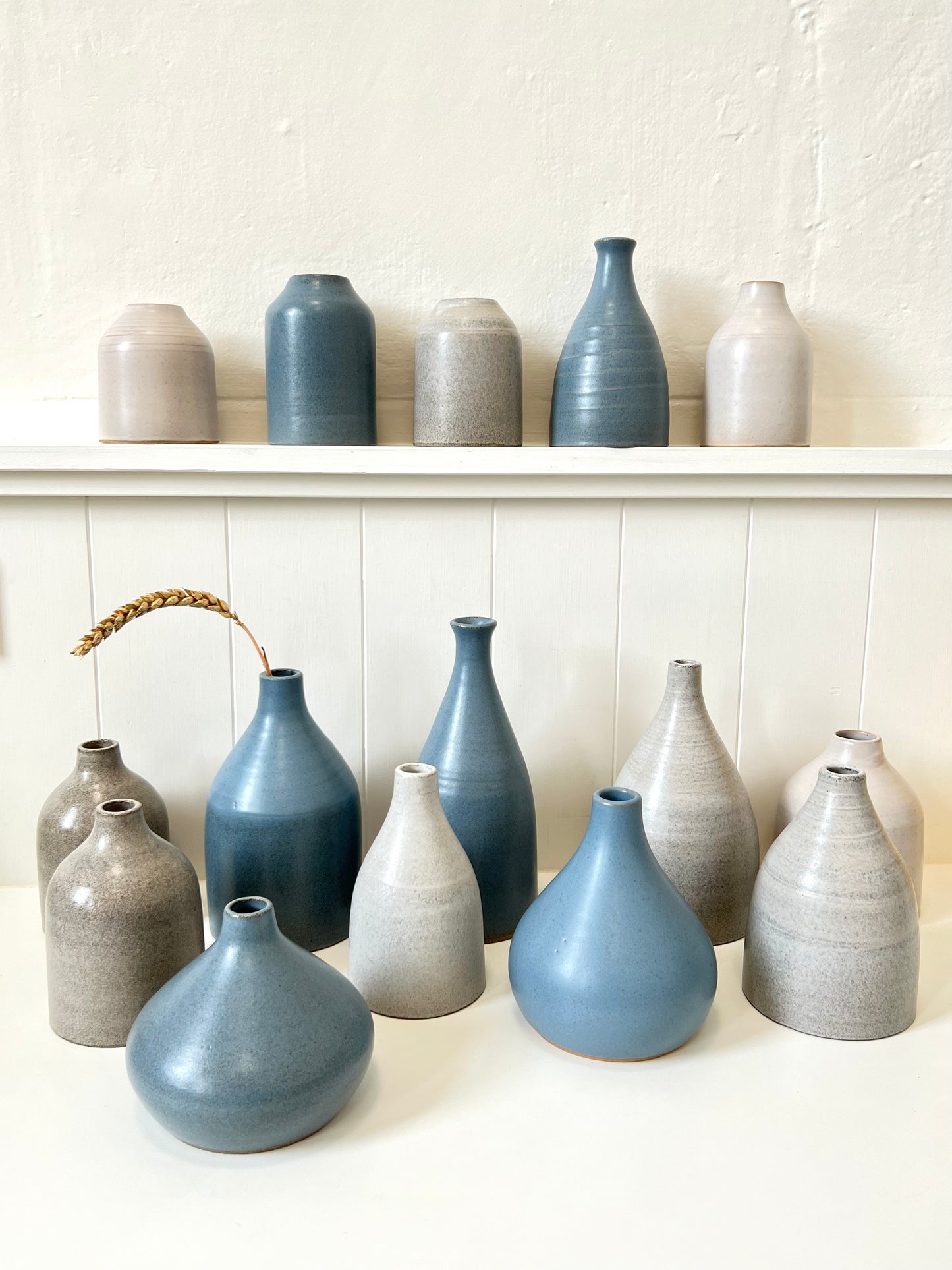Handmade Ceramic Vase - 14cm - Grey