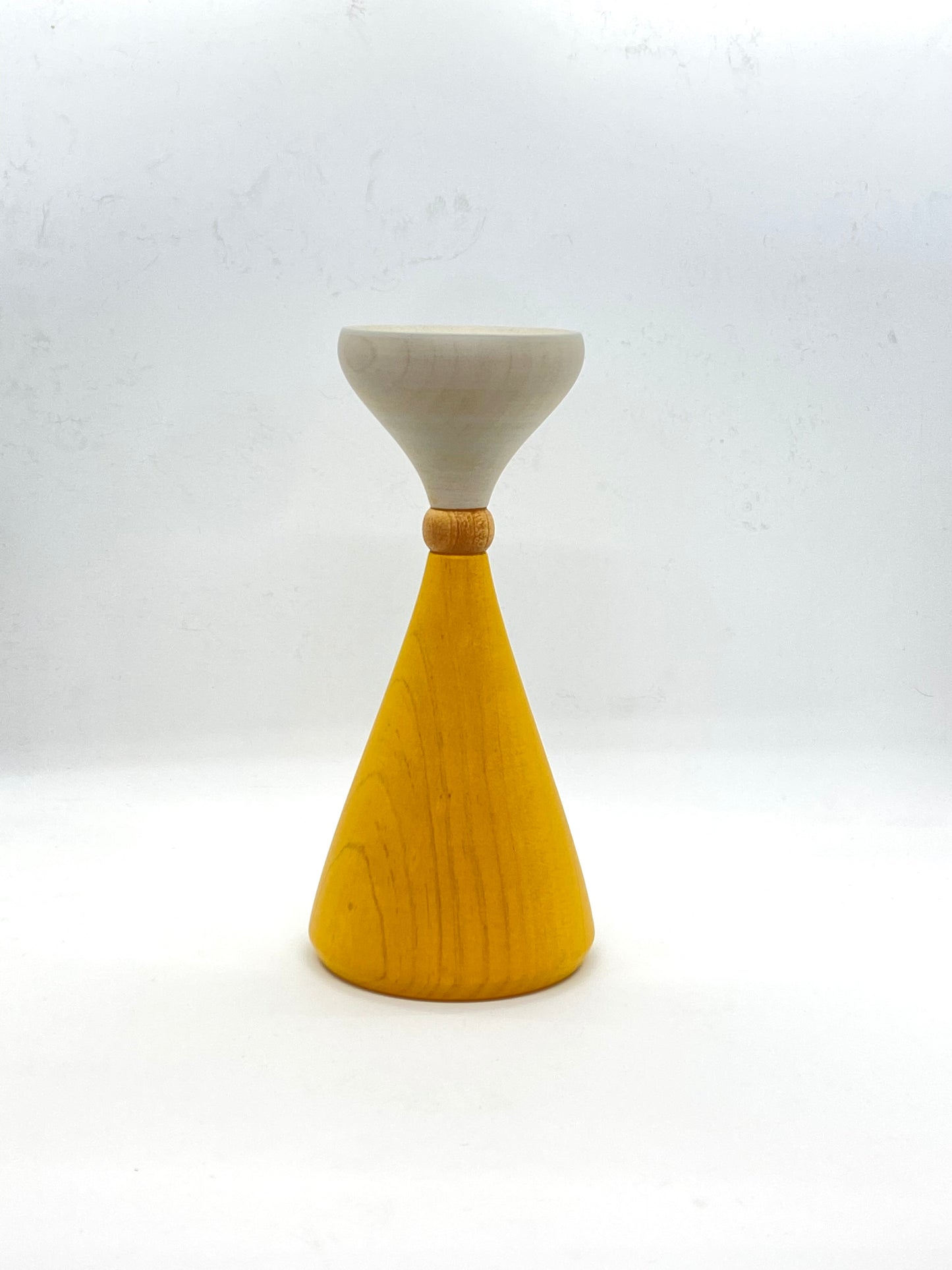 Candle Holder - Tulip Sphere - Grey/Natural/Yellow