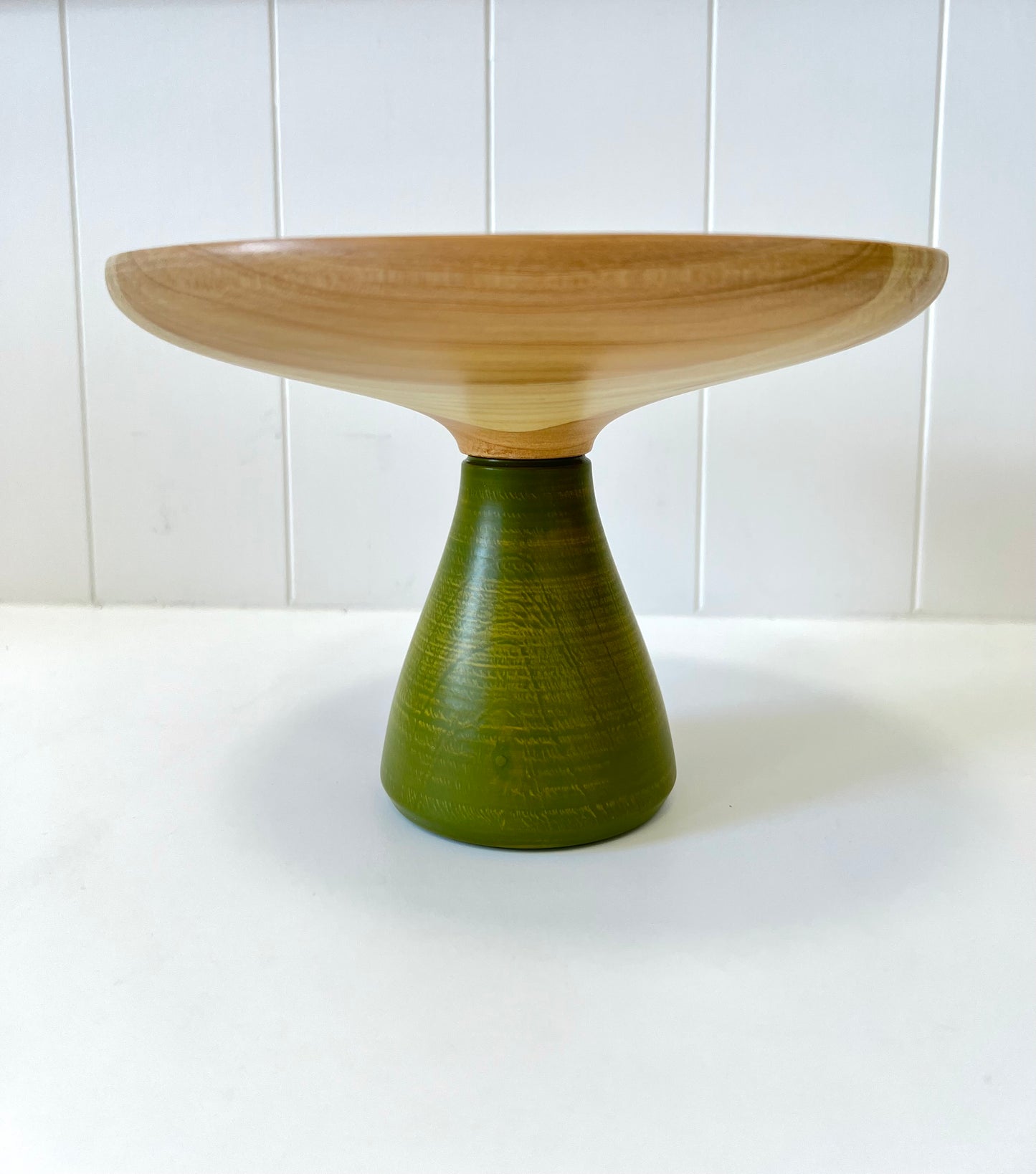 Cake Stand - Tulip - Natural/Green