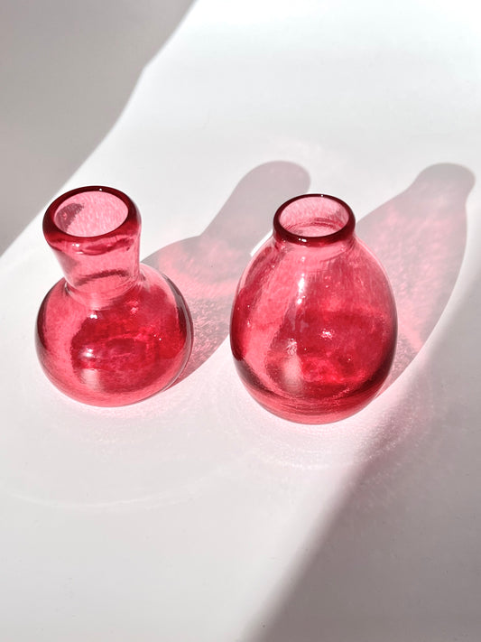 Handblown Glass Diffuser/Vase - Gold Ruby