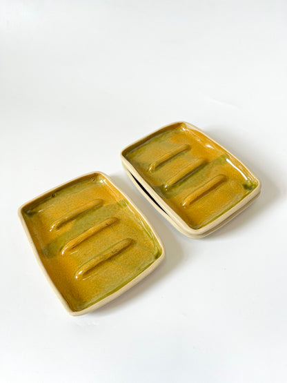 Ceramic Soap Dish - Muddy Green