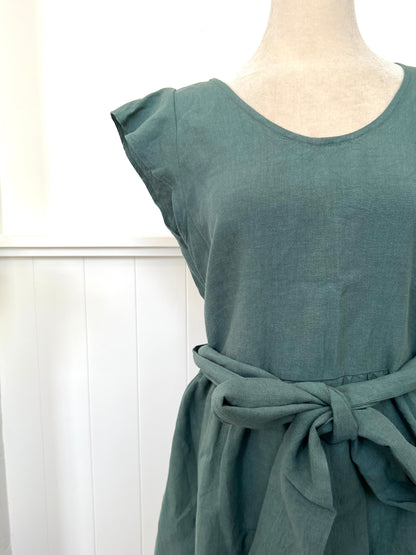 "Mollie" Dress - Greenstone Linen