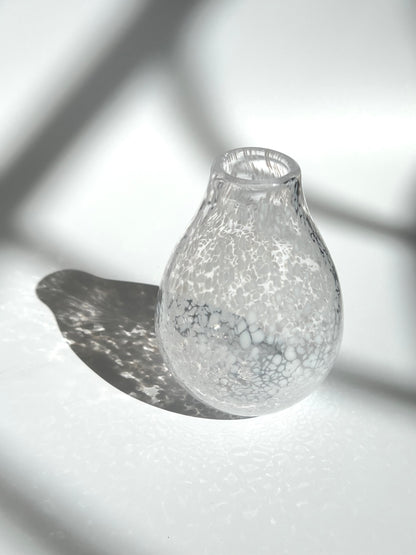 Handblown Glass Diffuser/Vase - Speckled white