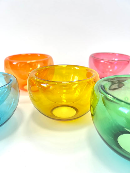 Handblown Glass Mini "Fulvio" Bowl - Clear Orange