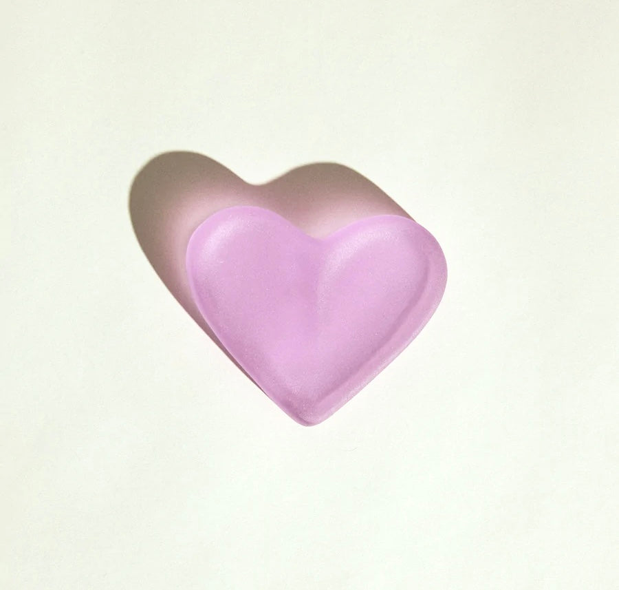 "Glo Heart" in Glass - Fuchsia