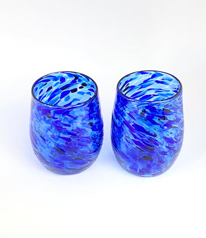 Handblown Glass Tumbler - Sky Blue