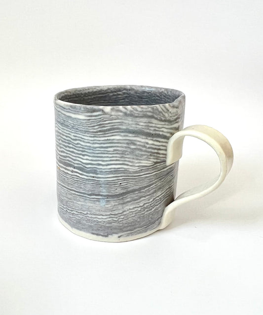 Ceramic Nerikomi Mug - Large - Purple (Thin Stripes)