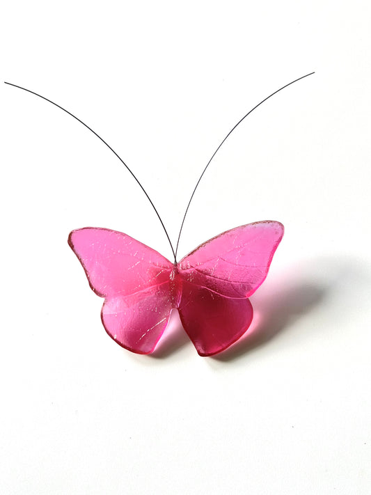 Glass Red Admiral / Kahukura Butterfly - Gold Ruby