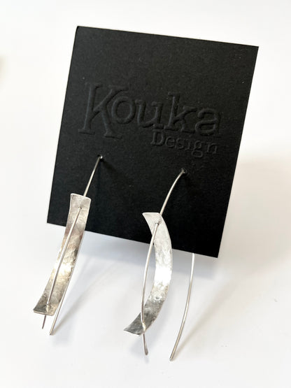 Silver Wide Curve Earrings