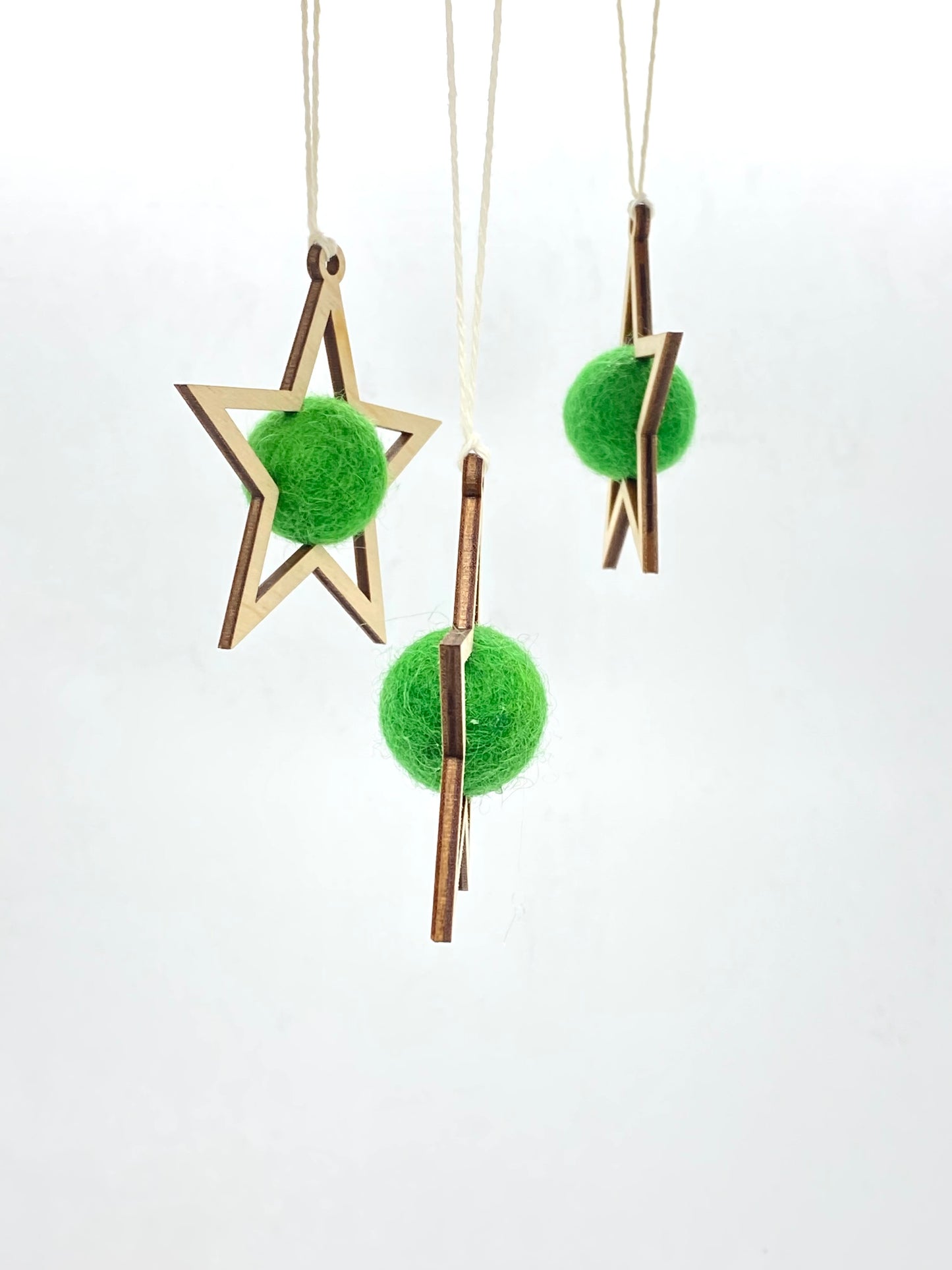 Wooden Star decoration- Green